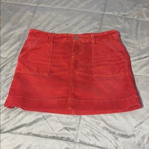 Red vintage corduroy skirt